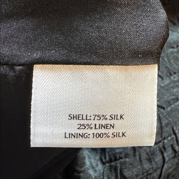 Eileen Fisher Silk Linen Black Textured Blazer Size S | Blazer Jacket - Picture 5 of 5